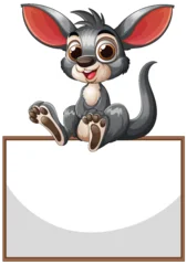 Fototapete Rund Kinder Cute Cartoon Animal on Blank Sign  © GraphicsRF