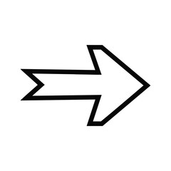 Simple black and white outline arrow pointing to the right