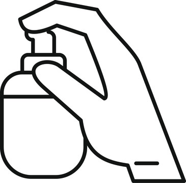 hand holding sanitizer bottle outline clip art preview