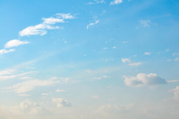 Beautiful storm clouds on a summer night with pinks and blues.