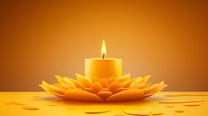 Happy Diwali - Clay Diya lamps lit during Diwali celebration.Indian festival Diwali background with diya lamps and floral ornamentsDiwali the triumph of light and kindness Hindu festival of lights 

