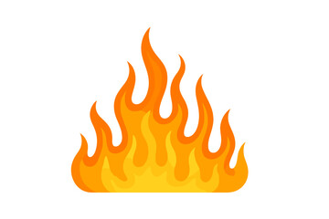 Stylized orange and yellow flame icon isolated on white background