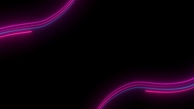 Bright neon blue laser curve line abstract technology background. Seamless loop. 4K