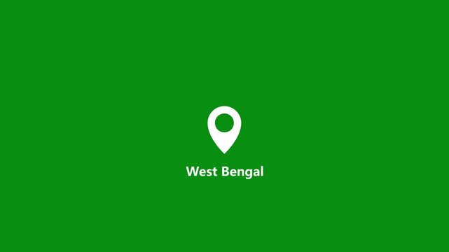 Location of the city of WEST BENGAL ,the name of the place with the location has been displayed. GPS location tracking icon. Location pin icon search location idea for travel map pointer icon.