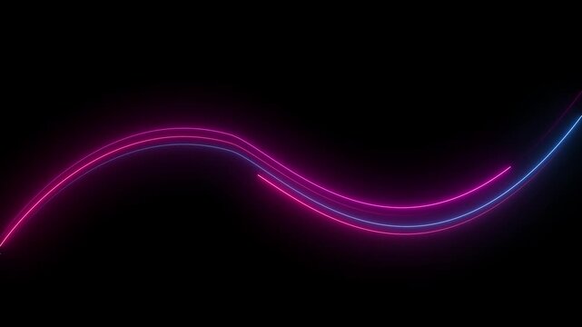 Abstract glowing neon lines waving copy space. Abstract equalizer background.