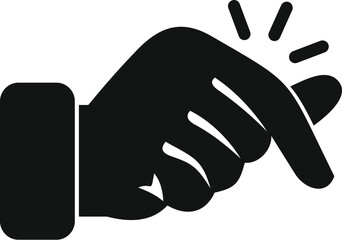 Snapping fingers gesture creating spark icon in black simple style for apps and websites