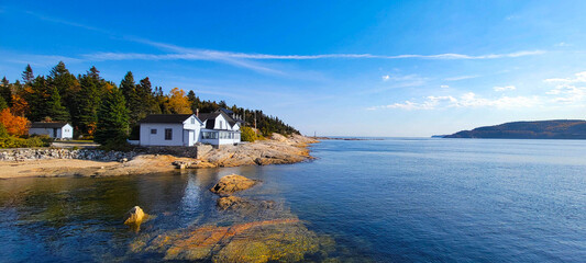 Fototapeta premium Tadoussac, Quebec, Canada: Pointe-de-l'Islet Trail at the mouth of the Saguenay Fjord 