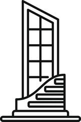 Modern building featuring stairs leading to the entrance, showcasing contemporary architectural design