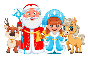 Russian Father Frost and Snegurochka (Snow Maiden)