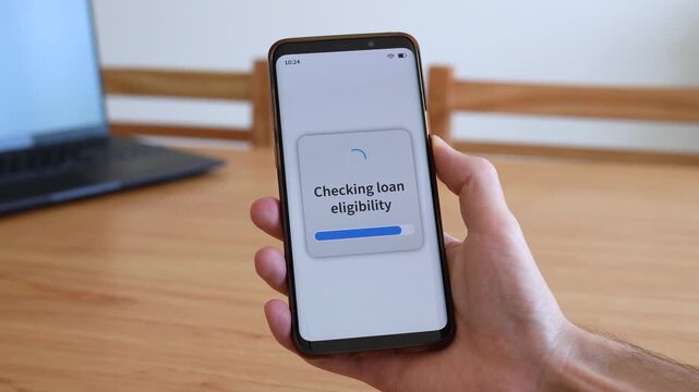 Checking loan eligibility process. Concept of pre-approval for online financing.