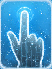 two finger swipe icon blue outline vector woosh gesture for gui ui and ux interaction