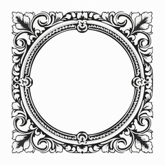 Classic Decorative Border Template with Empty Text Space