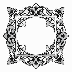 Classic Decorative Border Template with Empty Text Space