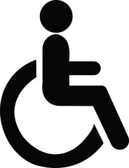 Wheelchair icon. Handicapped, accessible, impairment, mobility, handicap. Disabled symbol on white background - stock vector. Disable icon logo vector set. Graphic design elements.