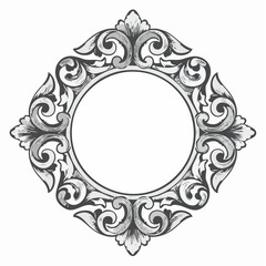 Classic Decorative Border Template with Empty Text Space