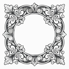 Classic Decorative Border Template with Empty Text Space