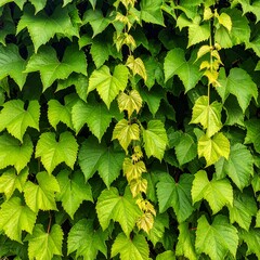 Close-up of a wall covered with vibrant green leaves