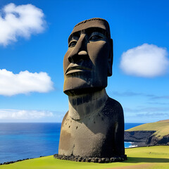Easter Island Statue, located in the southeastern Pacific, also known as Rapa statue on or Nui