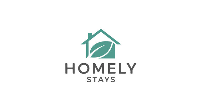 Nature Homestay Village Beach Mount homely vector logo illustration estate residential villa home house