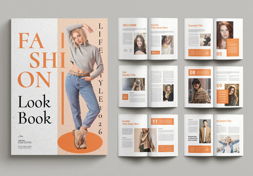 Fashion Lookbook With Orange Accents