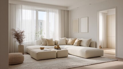 Fototapeta premium Cozy living room with modern decor