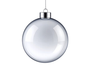 Glossy Clear Holiday Ornament Hanging from Above – Minimalist Decoration