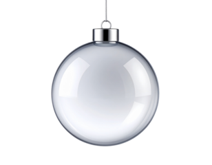Glossy Clear Holiday Ornament Hanging from Above – Minimalist Decoration