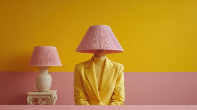 Art display with lamp person