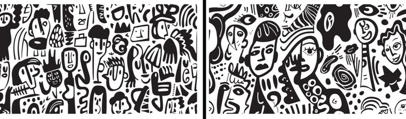 abstract faces line art, modern portrait vector, minimal face illustration, contemporary drawing design, one line face artwork, abstract people illustration, creative character vector, modern artistic