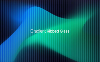 Gradient ribbed fractal glass texture pattern. gradient reflections in abstract background design