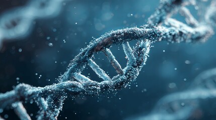 Stunning 3D DNA helix model with microscopic detail, perfect for scientific research, medical publications, and biotech innovation