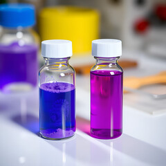Preparing the fingerprint developer used by the CSI, a vial of gentian violet in both powder and liquid form