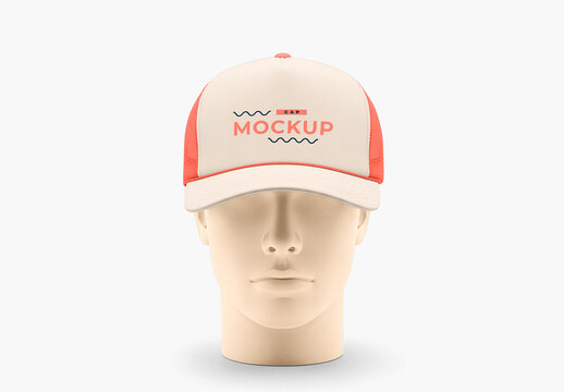 Trucker Hat Mockup On Mannequin Head
