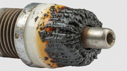 Corroded metal part: A macro shot exposes the harsh reality of corrosion, with a close-up of a damaged metal component reveals the destructive forces of rust and decay.