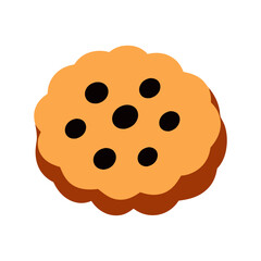 Colored Flat Illustration of a Cookie Biscuit