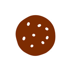 Colored Flat Illustration of a Cookie Biscuit