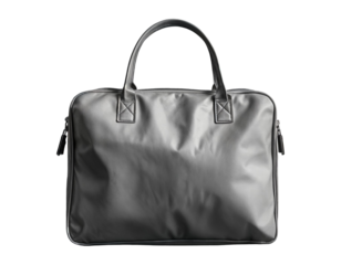 Grey Travel Bag with Handles on Transparent Background