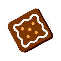 Colored Flat Illustration of a Cookie Biscuit