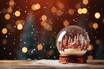 Magical snow globe christmas decoration lighting.