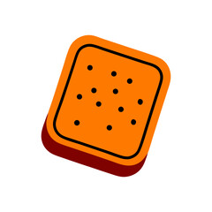 Colored Flat Illustration of a Cookie Biscuit