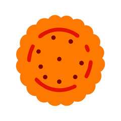 Colored Flat Illustration of a Cookie Biscuit