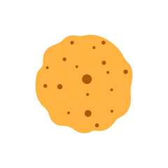 Colored Flat Illustration of a Cookie Biscuit