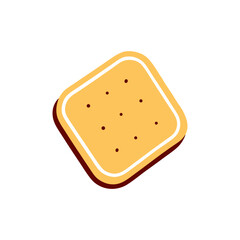 Colored Flat Illustration of a Cookie Biscuit