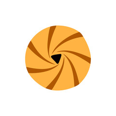 Fototapeta premium Colored Flat Illustration of a Cookie Biscuit