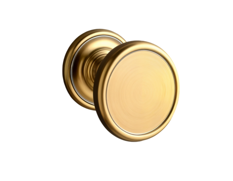 Golden Door Knob on Transparent Background
