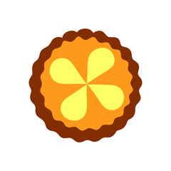 Colored Flat Illustration of a Cookie Biscuit