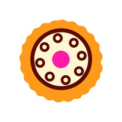 Colored Flat Illustration of a Cookie Biscuit