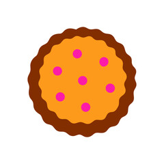 Colored Flat Illustration of a Cookie Biscuit