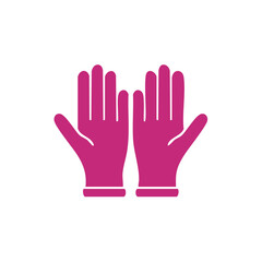 Obraz premium Pink gloves icon design. Hands showing concept of protection and safety