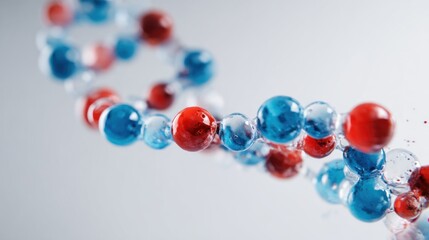 Abstract molecular chain, medical or scientific research with vibrant colors